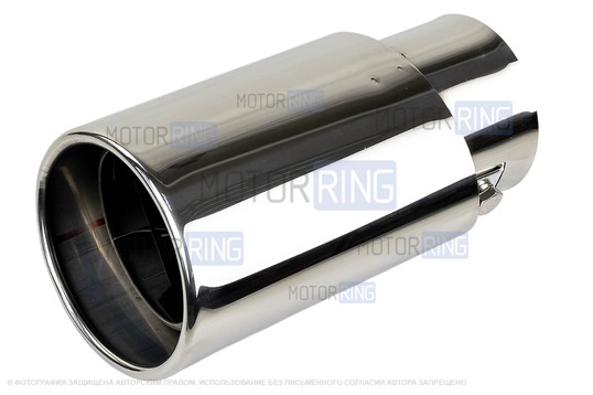 Овальная насадка глушителя Sal-Man HJ-898 d86х65мм из нержавеющей стали