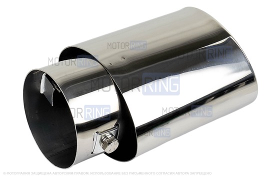 Овальная насадка глушителя Sal-Man HJ-898 d86х65мм из нержавеющей стали