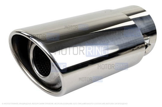 Овальная насадка глушителя Sal-Man HJ-8973 d86х66мм из нержавеющей стали_1