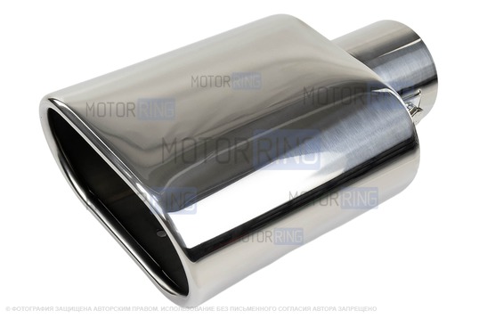 Овальная насадка глушителя из нержавеющей стали Sal-Man HJ-US0064 d120х65мм со скосом