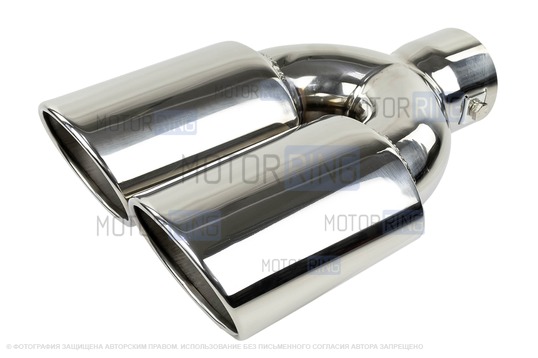 Раздвоенная овальная насадка глушителя Sal-Man HJ-3011 d85х67мм из нержавеющей стали