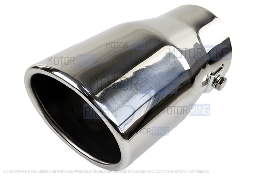 Овальная насадка глушителя Sal-Man HJ-428 d85х65мм из нержавеющей стали_1