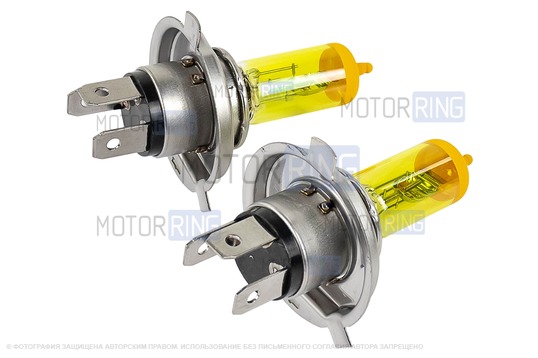 Галогеновые лампы MTF Light Aurum с цоколем H4 12V 55W 3000K для ВАЗ 2101-2107, 2108-21099, 2113-2115, Лада 4х4, Нива Легенд, Гранта, Ларгус