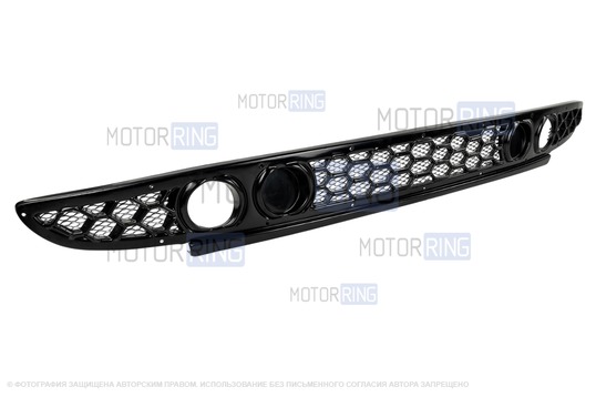 Нижняя решетка переднего бампера Соты под ПТФ для Лада Приора_1