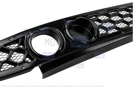 Нижняя решетка переднего бампера Соты под ПТФ для Лада Приора