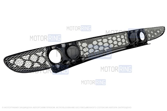 Нижняя решетка переднего бампера Соты под ПТФ для Лада Приора