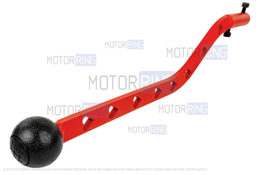 Ручка КПП удлиненная красная GTS Черви для ВАЗ 2101-2107, Лада 4х4 (Нива)