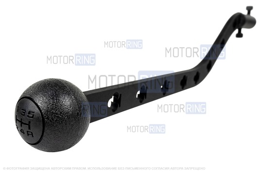 Ручка КПП удлиненная черная GTS Крести для ВАЗ 2101-2107, Лада 4х4 (Нива)