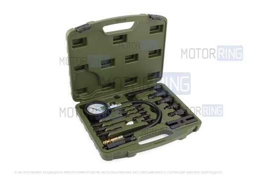 Компрессометр Дело Техники с насадками для измерения компрессии в дизельных двигателях_1