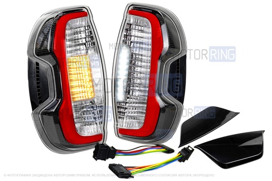 Полный комплект установки аналоговых задних фонарей образца 2021 года с прозрачным стеклом для Шевроле Нива_1