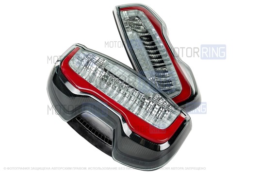 Полный комплект установки аналоговых задних фонарей образца 2021 года с тонированным стеклом для Шевроле Нива