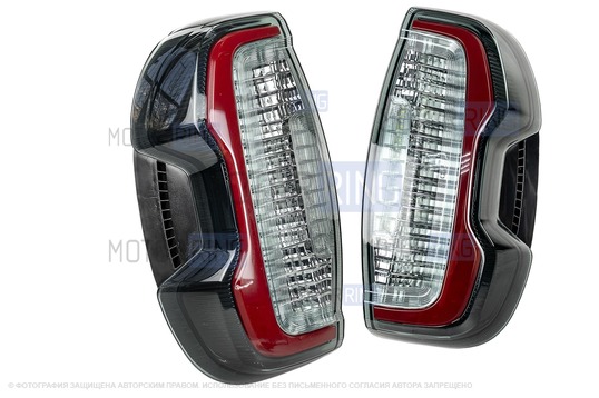 Полный комплект установки аналоговых задних фонарей образца 2021 года с тонированным стеклом для Шевроле Нива