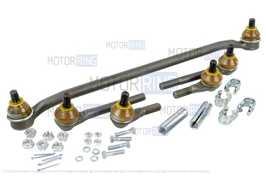 Комплект тяг рулевой трапеции Трек Чемпион S10 с крепежом для Лада Надежда, 4х4 (Нива) до 2009 г.в. без ГУР_1