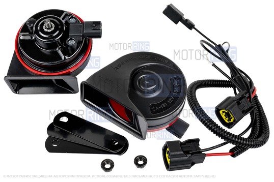 Рупорный воздушный звуковой сигнал SEM-ALI 131 c проводкой штатного подключения для Suzuki, Toyota 1, 2 поколений_1