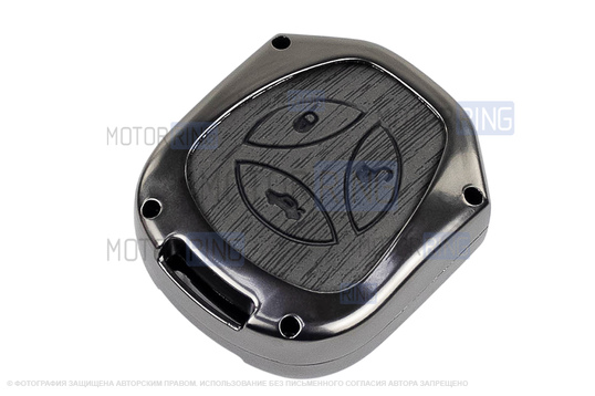 Алюминиевый чехол ключа Sal-Man с брелоком (текстура черного дерева) для Лада Приора, Калина, Калина 2, Гранта, Гранта FL до 2019 г.в. и с 2023 г.в., Датсун