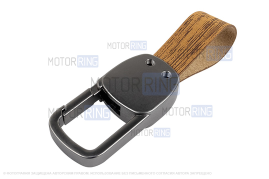 Алюминиевый чехол ключа Sal-Man с брелоком (текстура коричневого дерева) для Лада Приора, Калина, Калина 2, Гранта, Гранта FL до 2019 г.в. и с 2023 г.в., Датсун