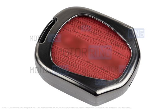 Алюминиевый чехол ключа Sal-Man с брелоком (текстура красного дерева) для Лада Приора, Калина, Калина 2, Гранта, Гранта FL до 2019 г.в. и с 2023 г.в., Датсун