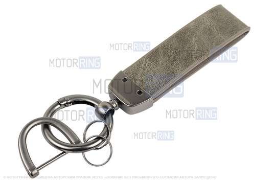 Алюминиевый чехол ключа Sal-Man с брелоком (серый с текстурой кожи) для Лада Приора, Калина, Калина 2, Гранта, Гранта FL до 2019 г.в. и с 2023 г.в., Датсун