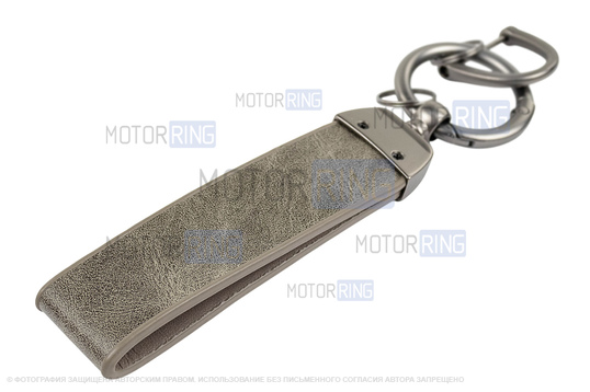 Алюминиевый чехол ключа Sal-Man с брелоком (серый с текстурой кожи) для Лада Приора, Калина, Калина 2, Гранта, Гранта FL до 2019 г.в. и с 2023 г.в., Датсун