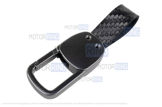 Алюминиевый чехол ключа Sal-Man с брелоком (текстура черного карбона) для Лада Приора, Калина, Калина 2, Гранта, Гранта FL до 2019 г.в. и с 2023 г.в., Датсун