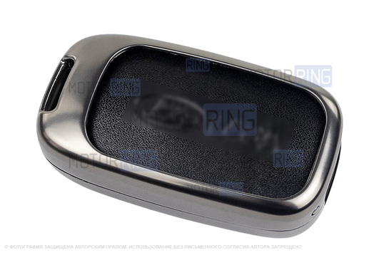 Алюминиевый чехол ключа Sal-Man с брелоком (черный с текстурой кожи) для Лада Веста, Икс Рей, Ларгус FL, Лада Гранта FL 2018-2023 г.в.