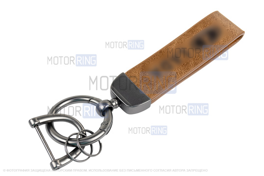 Алюминиевый чехол ключа Sal-Man с брелоком (коричневый с текстурой кожи) для Лада Ларгус