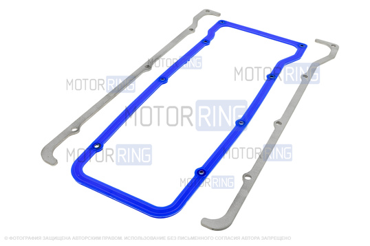 Прижимные пластины клапанной крышки MR 4мм (неокрашенные) с силиконовой прокладкой ГБЦ CS20 Profi для ВАЗ 2101-2107, Лада 4х4, Нива Легенд, Нива Тревел, Шевроле Нива
