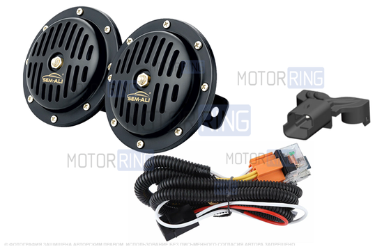 Дисковый воздушный звуковой сигнал SEM-ALI 135 c проводкой штатного подключения для Peugeot, Renault, Citroen 2 поколения, Лада Ларгус, Ларгус FL, Икс Рей, Веста_1