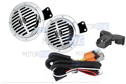 Дисковый воздушный звуковой сигнал SEM-ALI 145 c проводкой штатного подключения для KIA, Hyundai 1 поколения_1