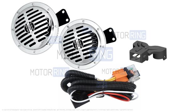 Дисковый воздушный звуковой сигнал SEM-ALI 145 c проводкой штатного подключения для Renault, Citroen, Peugeot 1 поколения_1