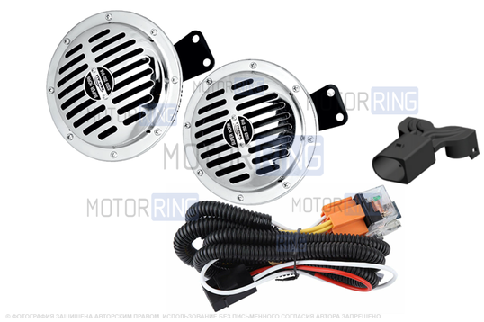 Дисковый воздушный звуковой сигнал SEM-ALI 145 c проводкой штатного подключения для Skoda, Volkswagen, Audi, Mercedes-Benz, Seat 2 поколения_1