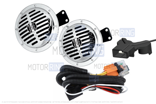 Дисковый воздушный звуковой сигнал SEM-ALI 145 c проводкой штатного подключения для Suzuki 2 поколения, Toyota 1 и 2 поколений_1