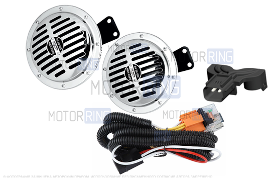 Дисковый воздушный звуковой сигнал SEM-ALI 145 c проводкой штатного подключения для Honda 2 поколения_1