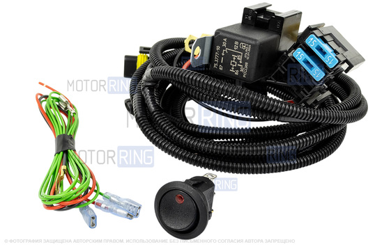 Комплект проводки подключения противотуманных фар Cargen с универсальной кнопкой для Лада Веста, Икс Рей_1