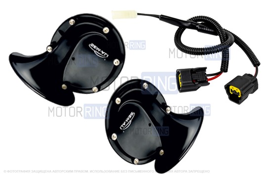 Рупорный воздушный звуковой сигнал SEM-ALI 133 c проводкой штатного подключения для ВАЗ 2108-21099, 2110-2112, 2113-2115, Лада Калина, Калина 2, Гранта, Гранта FL, Приора, Веста, Веста NG, Нива 4х4, Нива Легенд, Нива Тревел, Шевроле Нива_1