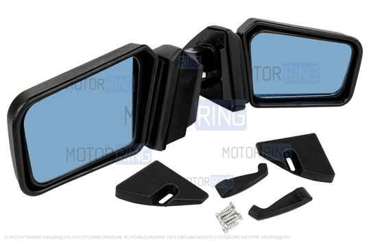 Штатные механические боковые зеркала старого образца с голубым антибликом для ВАЗ 2108-21099, 2113-2115_1