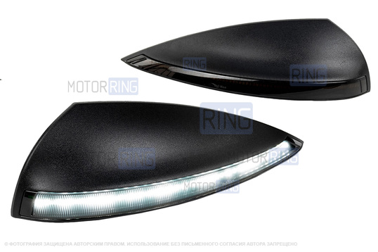 Реснички на фары Sal-Man темное стекло с ДХО и динамическими повторителями поворотников для Лада Приора