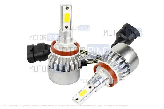 Светодиодные лампы C6 с цоколем H11 36W 3800LM для Лада Нива Легенд, Гранта-Калина, Ларгус, Веста, Икс Рей, Приора, Шевроле/Лада Нива, Датсун