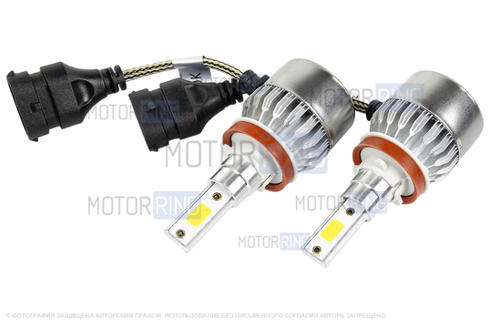 Светодиодные лампы C6 с цоколем H11 36W 3800LM для Лада Нива Легенд, Гранта-Калина, Ларгус, Веста, Икс Рей, Приора, Шевроле/Лада Нива, Датсун