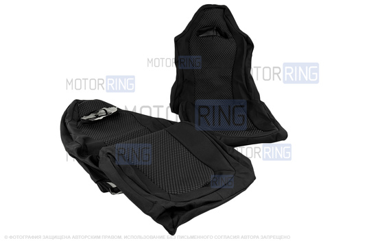 Обивка (не чехлы) сидений Recaro (черная ткань, центр Ультра) для ВАЗ 2111, 2112, Лада Приора хэтчбек, универсал