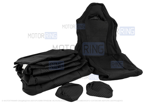 Обивка (не чехлы) сидений Recaro (черная ткань, центр Ультра) для ВАЗ 2111, 2112, Лада Приора хэтчбек, универсал