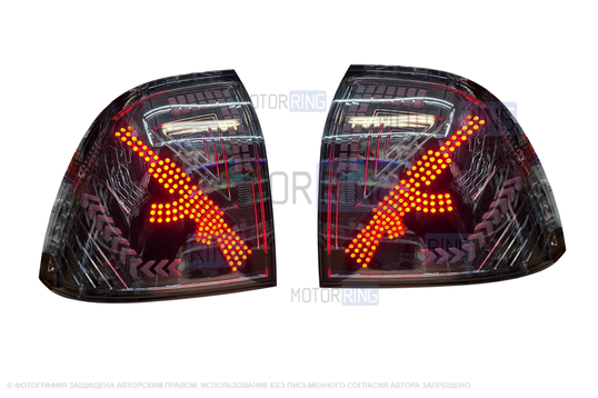 Задние черные диодные фонари АК для Лада Приора_1