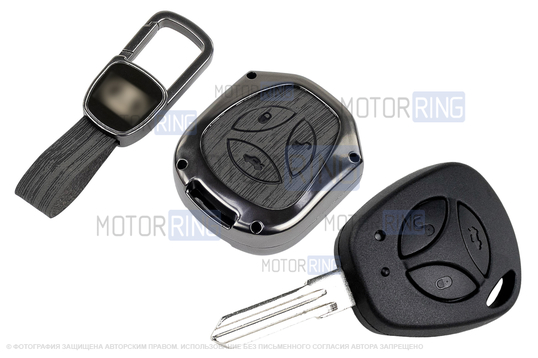 Штатный ключ замка зажигания Норма с алюминиевым чехлом (текстура черного дерева) для Лада Приора, Калина, Калина 2, Гранта, Гранта FL до 2019 г.в. и с 2023 г.в., Датсун_1