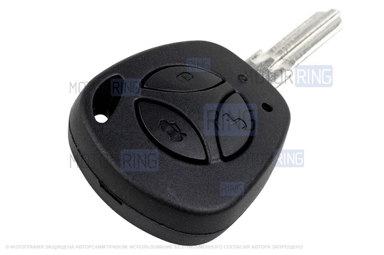 Штатный ключ замка зажигания Норма с алюминиевым чехлом (текстура коричневого дерева) для Лада Приора, Калина, Калина 2, Гранта, Гранта FL до 2019 г.в. и с 2023 г.в., Датсун