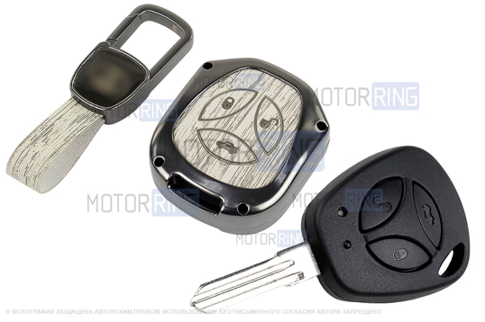 Штатный ключ замка зажигания Норма с алюминиевым чехлом (текстура серого дерева) для Лада Приора, Калина, Калина 2, Гранта, Гранта FL до 2019 г.в. и с 2023 г.в., Датсун_1