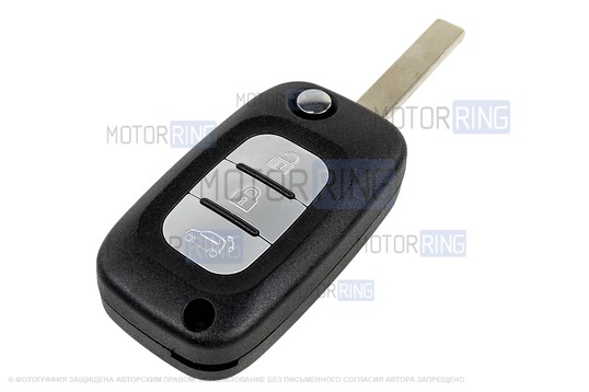 Выкидной ключ замка зажигания без чипа с алюминиевым чехлом (текстура черного дерева) для Лада Веста, Икс Рей, Ларгус FL