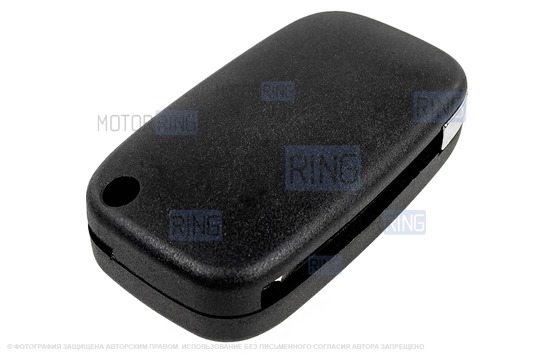 Выкидной ключ замка зажигания без чипа с алюминиевым чехлом (серый с текстурой кожи) для Лада Веста, Икс Рей, Ларгус FL