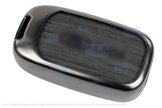 Выкидной ключ замка зажигания с чипом с алюминиевым чехлом (текстура черного дерева) для Лада Веста, Икс Рей, Ларгус FL