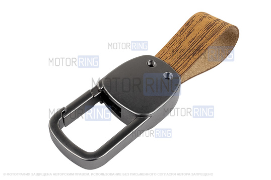 Выкидной ключ замка зажигания с чипом с алюминиевым чехлом (текстура коричневого дерева) для Лада Веста, Икс Рей, Ларгус FL