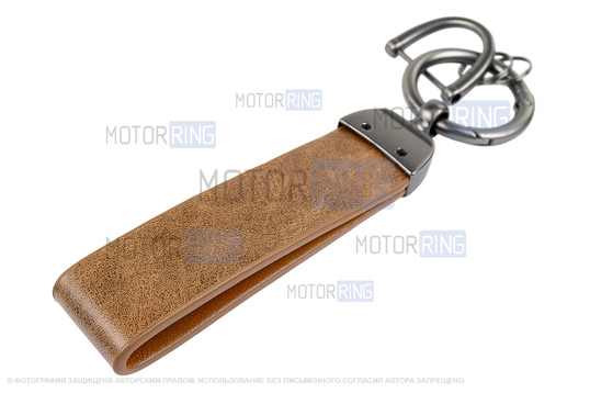 Корпус ключа зажигания без чипа с алюминиевым чехлом (коричневый с текстурой кожи) для Лада Ларгус